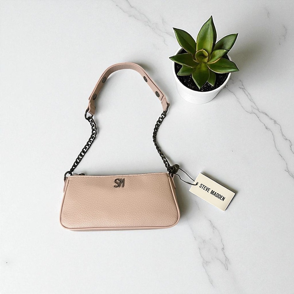 Steve Madden BHAYLEY Chain Pink Shoulder Bag Purse Womens Handbag